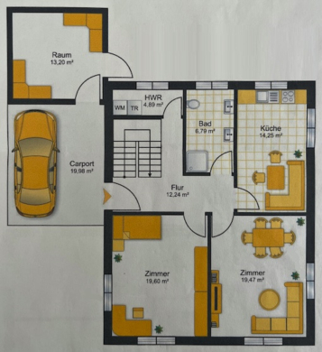 Stilvolles Architektenhaus mit lichtdurchfluteten Räumen, Kamin & Dachterrasse in Scharnebeck - Grundriss EG (15676)