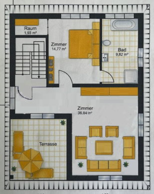 Stilvolles Architektenhaus mit lichtdurchfluteten Räumen, Kamin & Dachterrasse in Scharnebeck - Grundriss OG (15677)