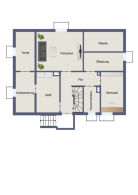 Charmantes Zweifamilienhaus mit vielfältigen Nutzungsmöglichkeiten - Kellergeschoss (16988)