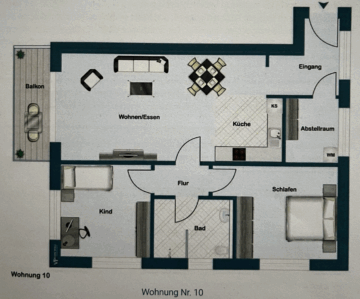Ihr neues Zuhause: Moderne 3-Zimmer-Wohnung mit Balkon ab Dezember 2025 - Grundriss_Nr.10 (17062)